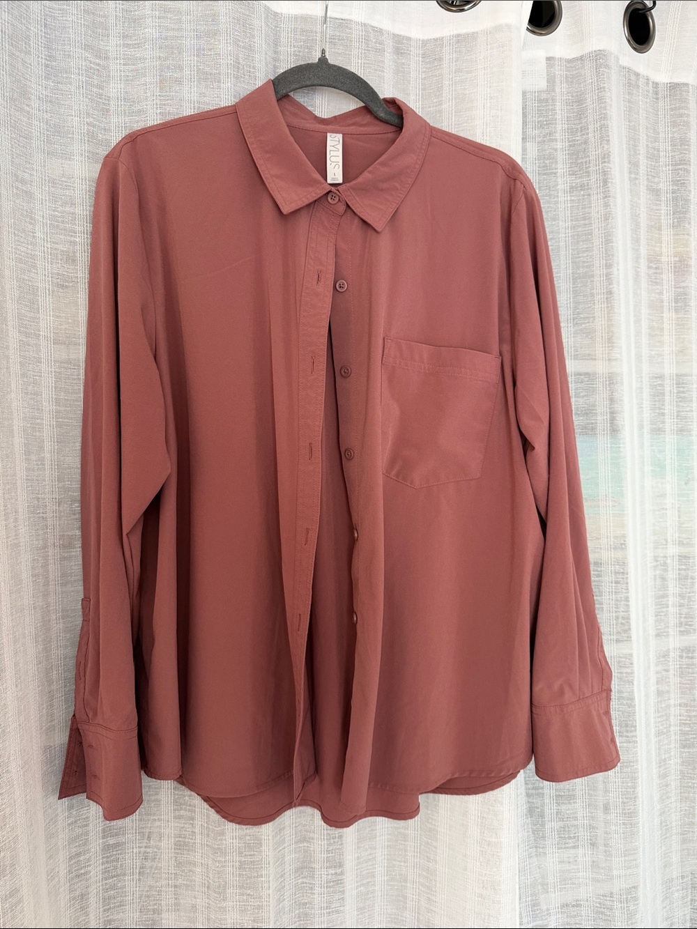 STYLUS Dusty Rose Button-Up Shirt Large